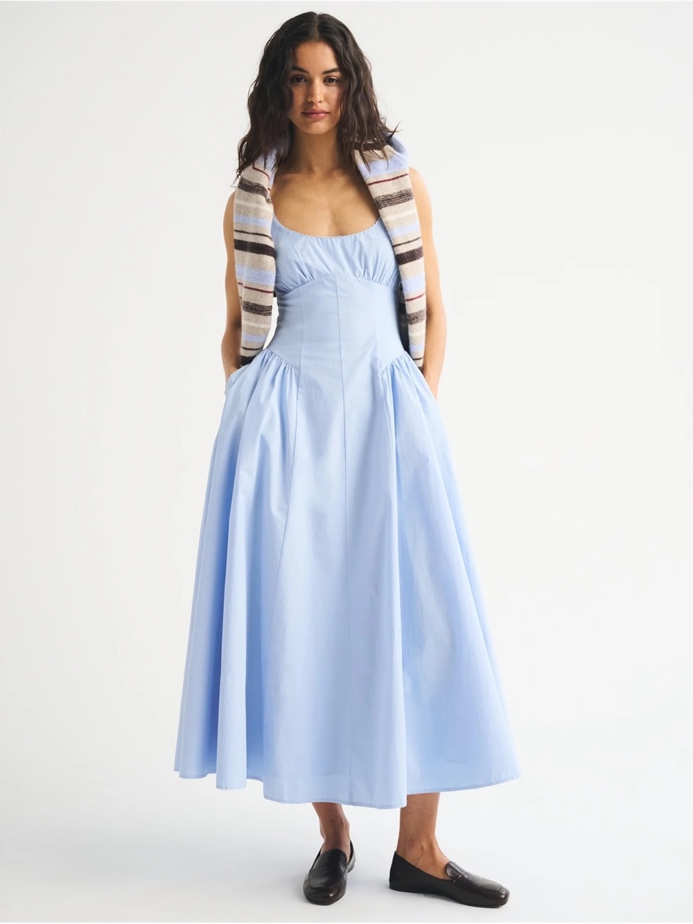 100% Cotton A&F Bra-Free Dylan Midi Dress